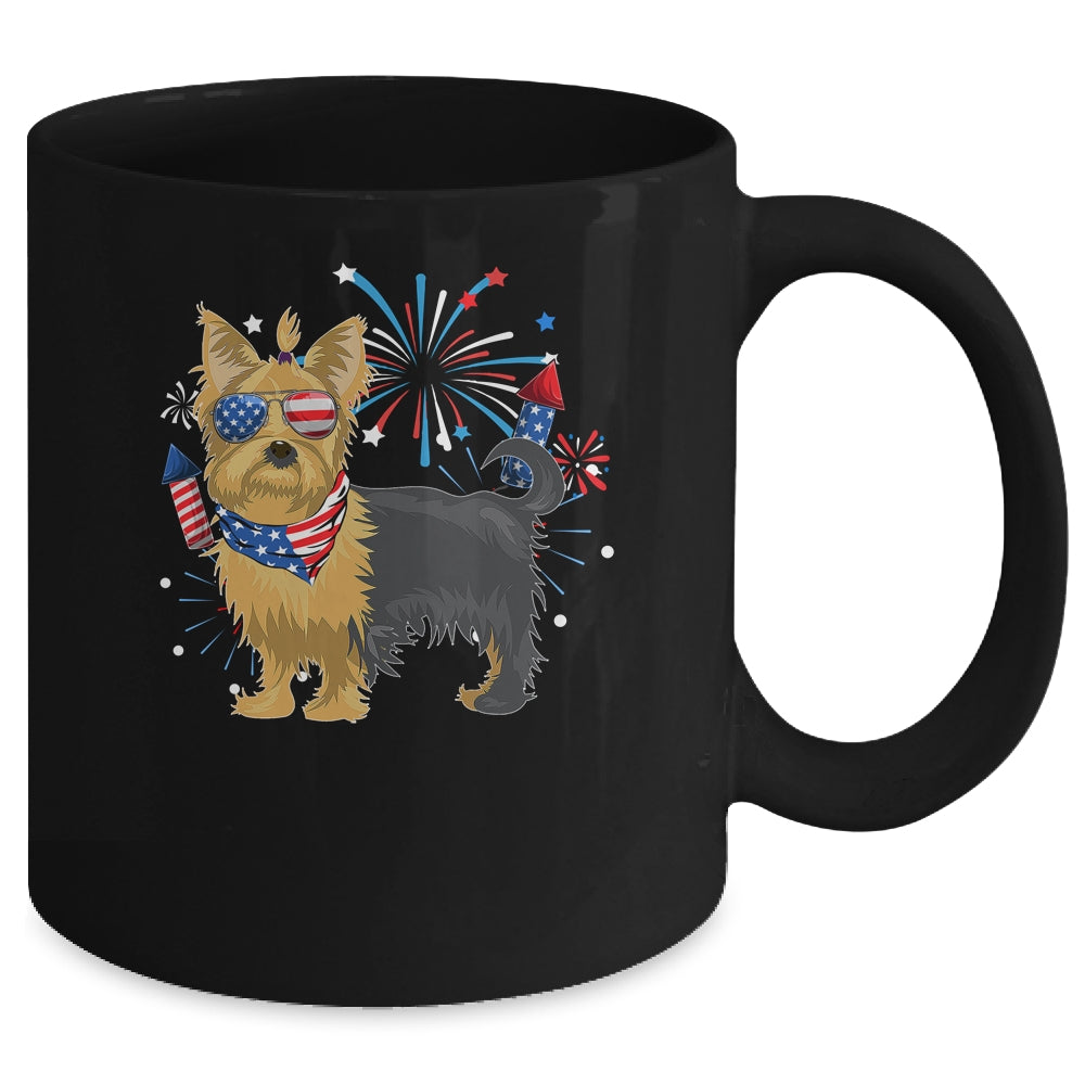 Yorkie Dog American USA Flag 4th of July Men women Lover Mug | siriusteestore
