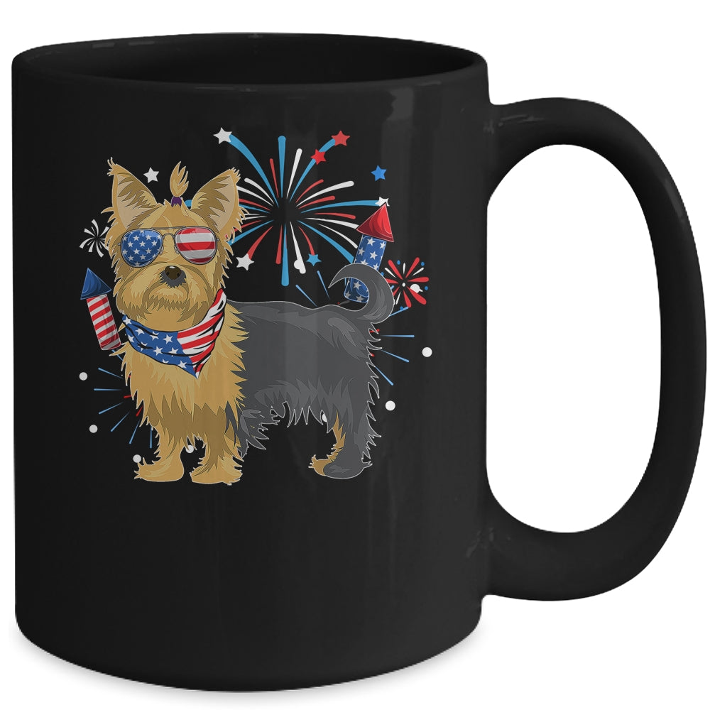 Yorkie Dog American USA Flag 4th of July Men women Lover Mug | siriusteestore