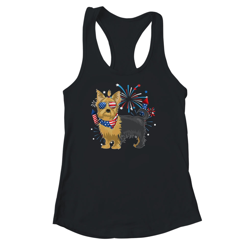 Yorkie Dog American USA Flag 4th of July Men women Lover Shirt & Tank Top | siriusteestore