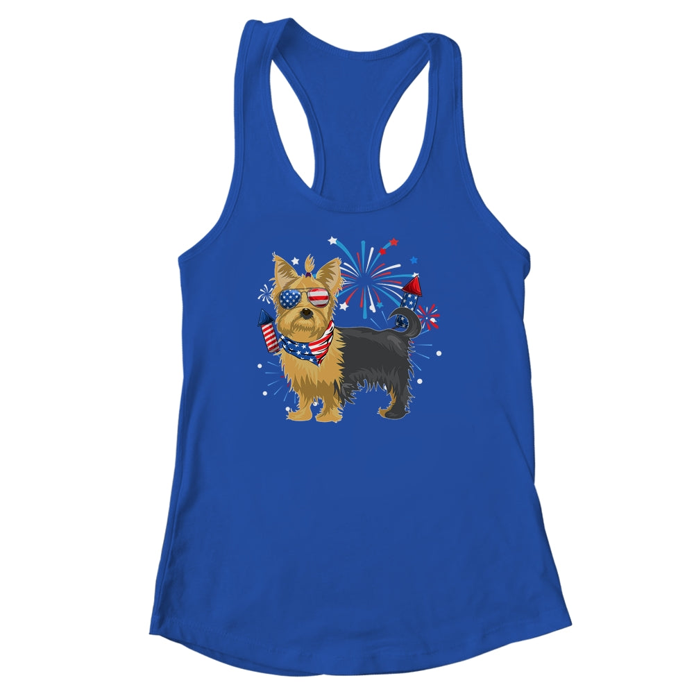Yorkie Dog American USA Flag 4th of July Men women Lover Shirt & Tank Top | siriusteestore