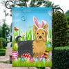 Yorkie Happy Easter Day Holiday Flag Funny Dog Dog Wear Bunny Ears Headband Cute for Home Decor | siriusteestore
