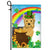 Yorkie St Patrick's Day Dog Flag Funny Peeking Dog Wear Green Hat Golden Pot Coin Shamrock Rainbow Spring Banner for Home Decor | siriusteestore